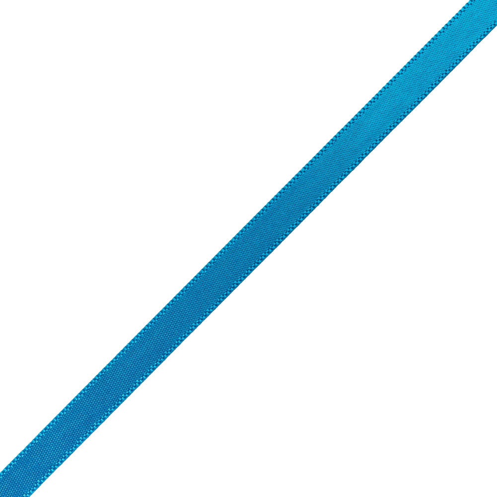 Satin Ribbon Double Faced - 0.25" - Bright Blue - Folded