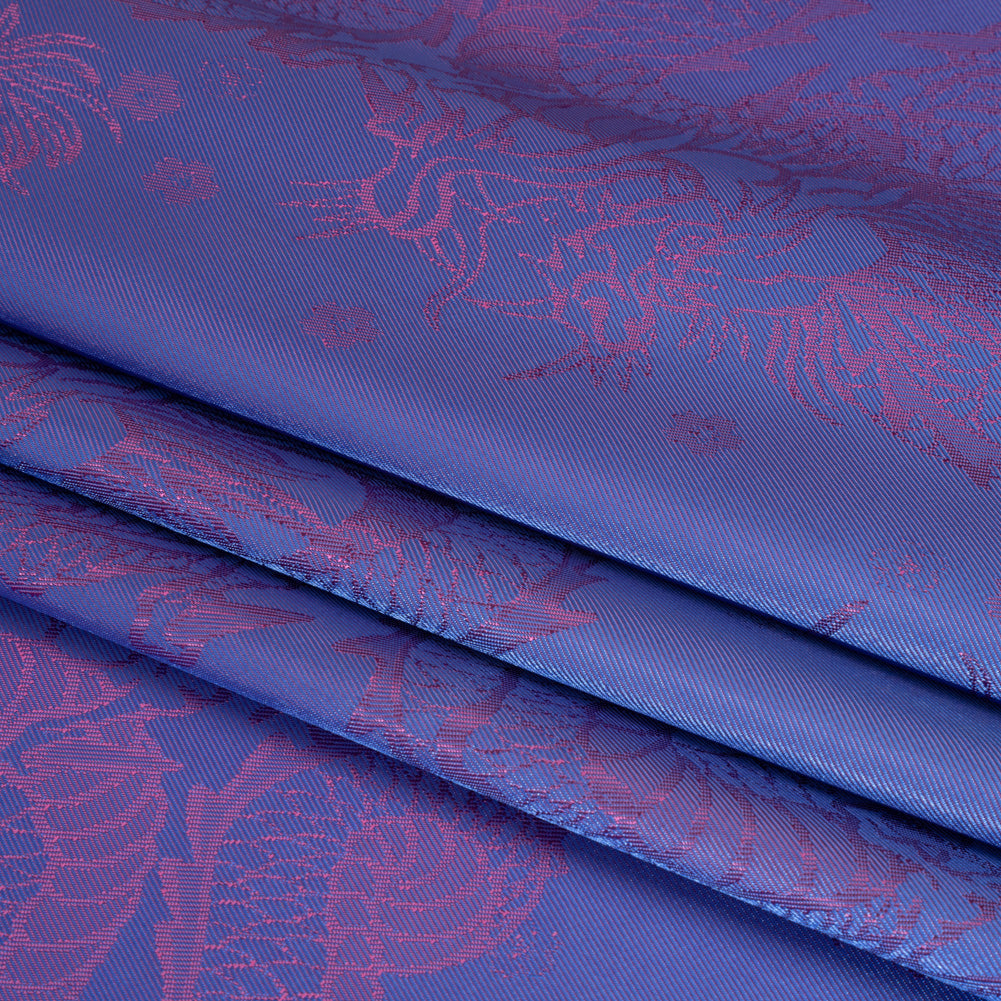 Dragons Jacquard Lining - Purple and Pink Bi-Color - Folded