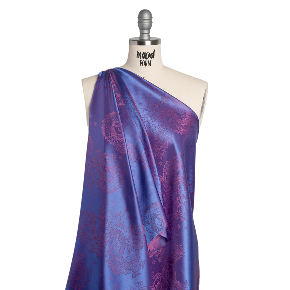 Dragons Jacquard Lining - Purple and Pink Bi-Color - Drape