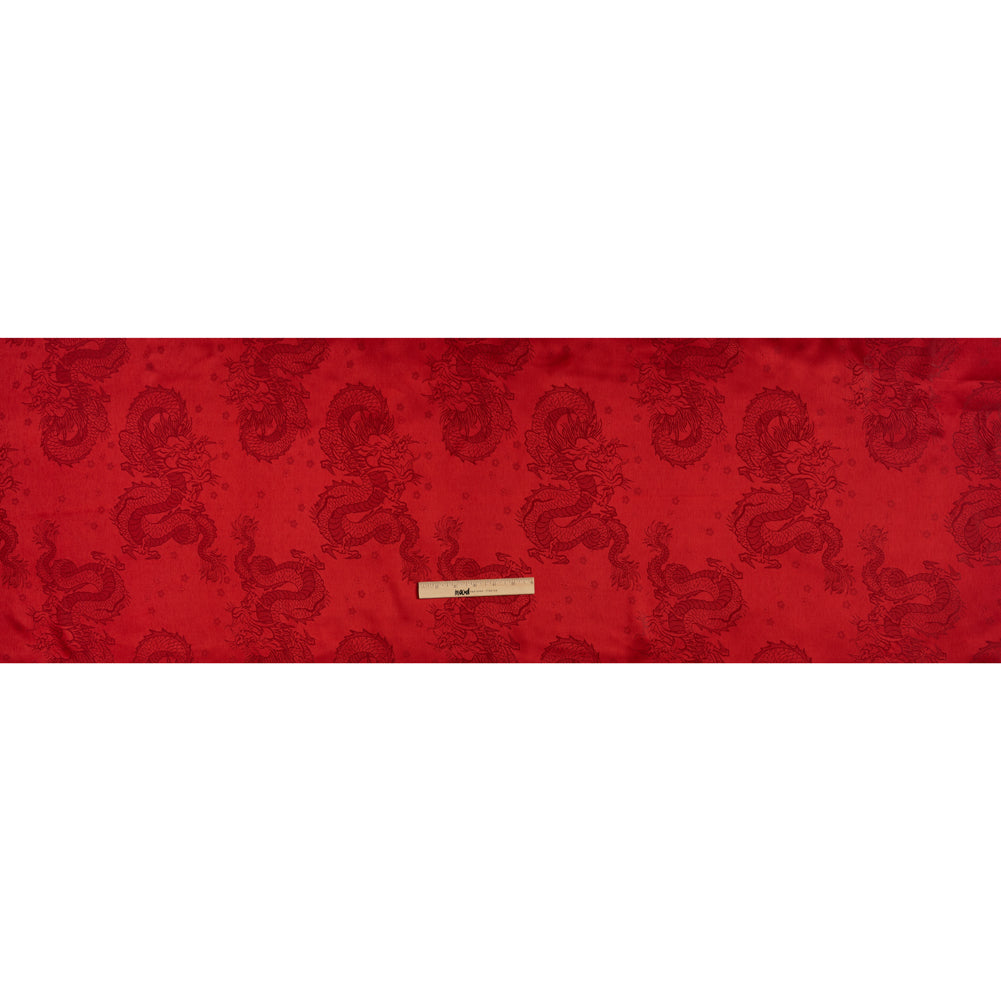 Dragons Jacquard Lining - Red and Maroon Bi-Color - Full
