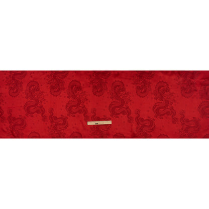 Dragons Jacquard Lining - Red and Maroon Bi-Color
