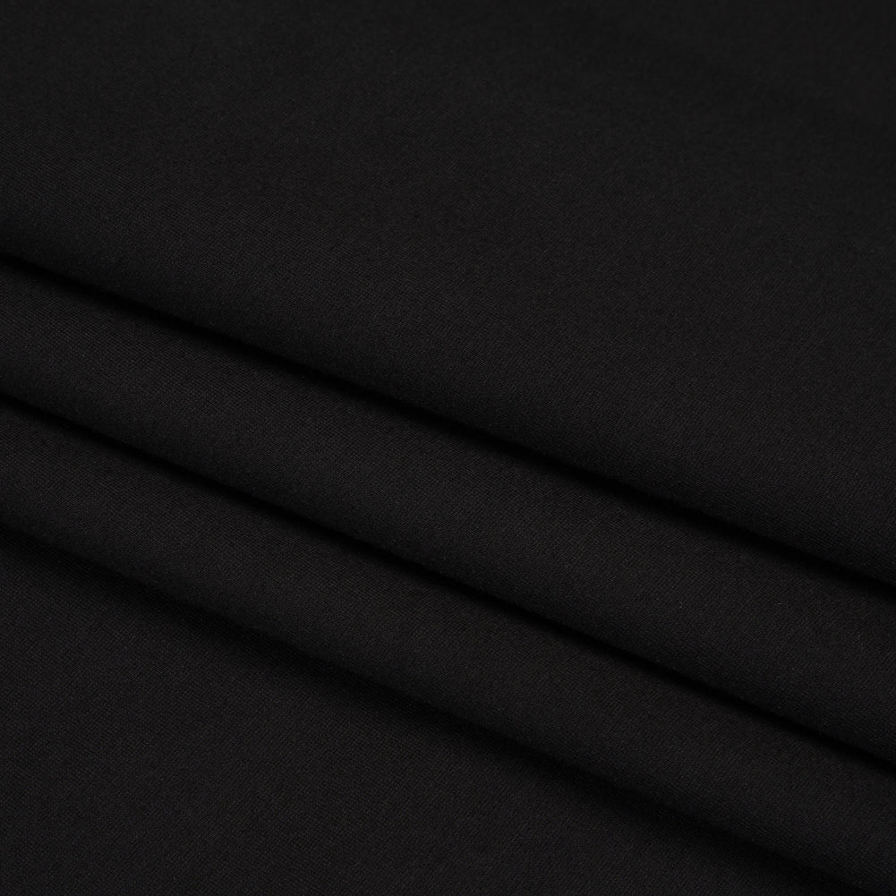 Stretch Rayon Blend Ponte Knit - Black - Deadstock Folded