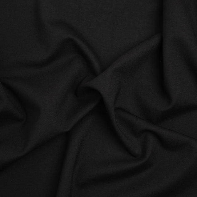 Stretch Rayon Blend Ponte Knit - Black - Deadstock