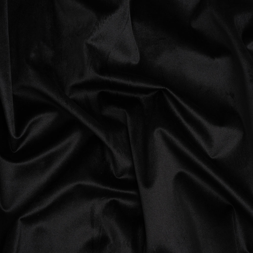 Polyester Velvet - Black - Deadstock