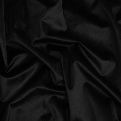 Polyester Velvet - Black - Deadstock