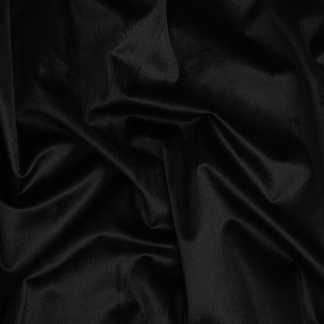 Polyester Velvet - Black - Deadstock