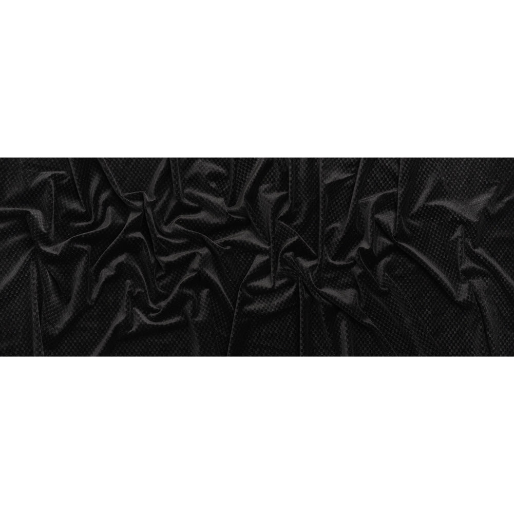 Embossed Polyester Velvet - Black Bead and Reel - Deadstock Full