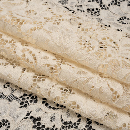 Floral Corded Lace - Cream - Deadstock