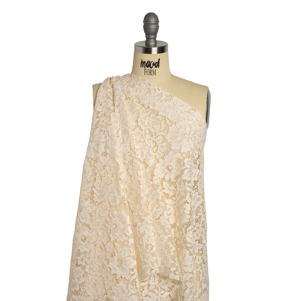 Floral Corded Lace - Cream - Deadstock - Drape