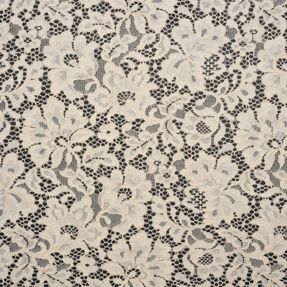 Floral Corded Lace - Cream - Deadstock