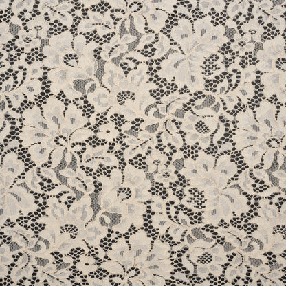 Floral Corded Lace - Cream - Deadstock