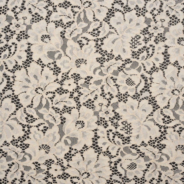 Floral Corded Lace - Cream - Deadstock