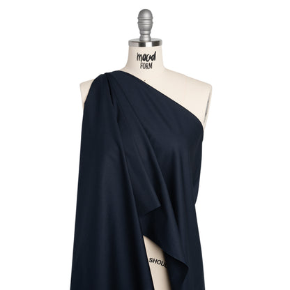 Lightweight Egyptian Cotton Shirting - Navy Drape