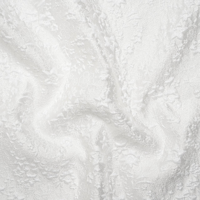Metallic Luxury Brocade - White Little Flowers