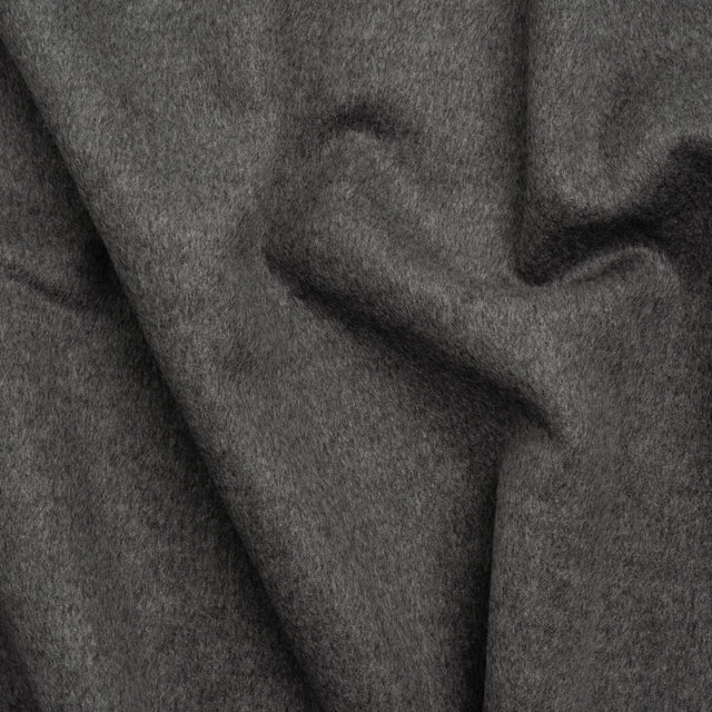Virgin Wool and Cashmere Double Cloth Coating - Heathered Smoke - Astana Collection