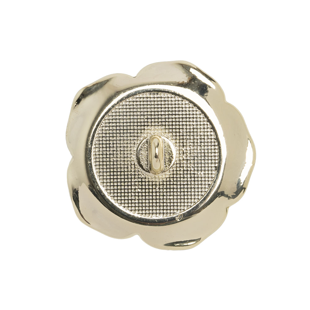 Metal 3D Shank Back Button - 40L/25.5mm - Pearlescent Ivory and Gold Rose - Detail