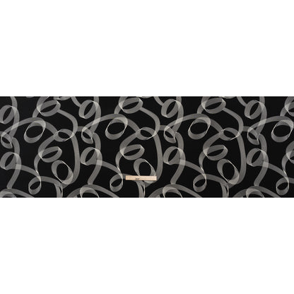 Stretch Polyester Tricot - Black and White Looping Lines - Designer Deadstock