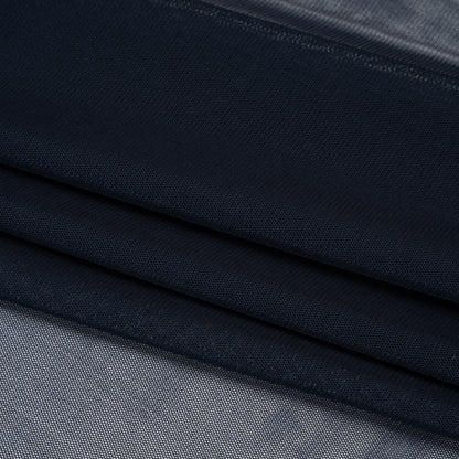 Crisp Polyester Stretch Mesh - Navy - Designer Deadstock