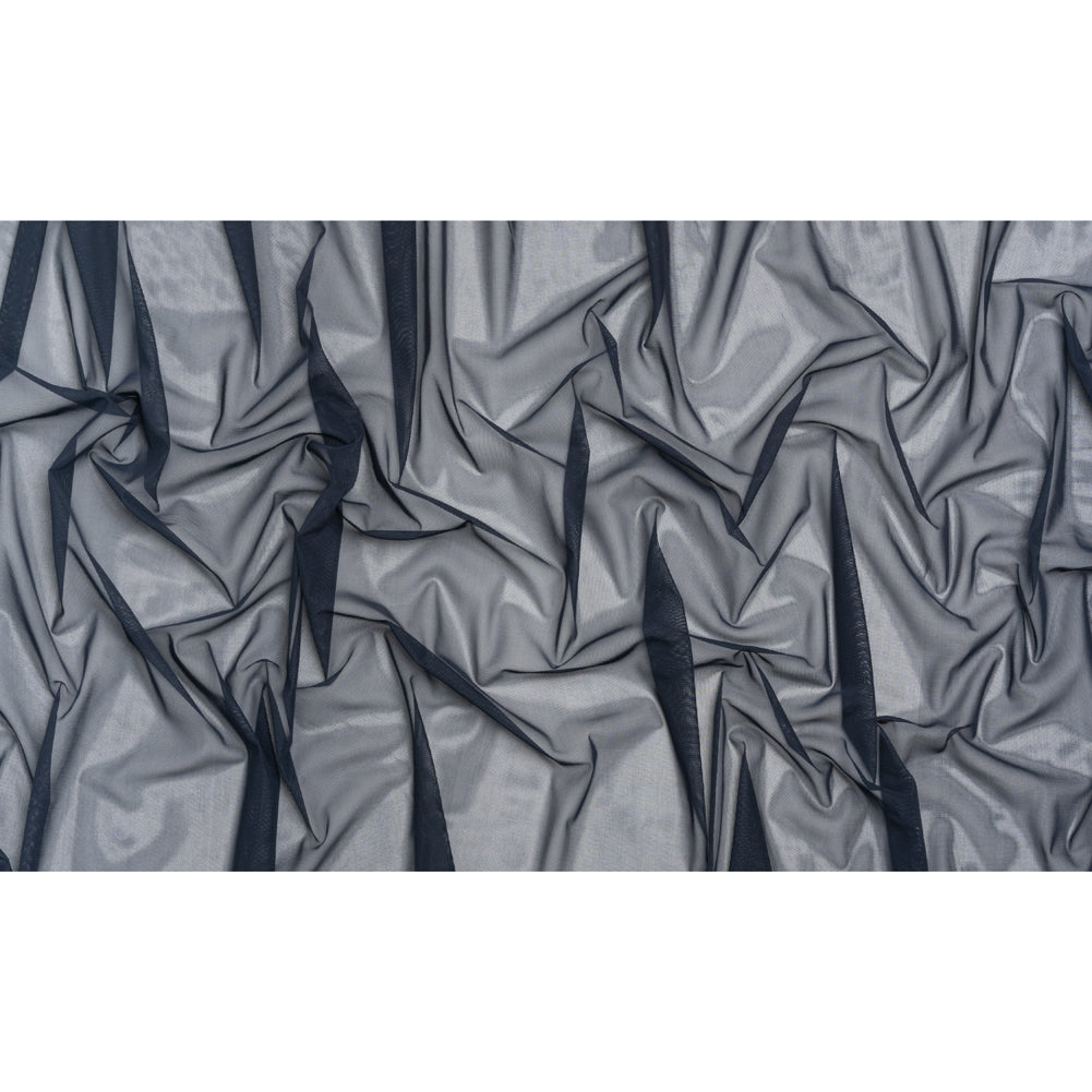 Crisp Polyester Stretch Mesh - Navy - Designer Deadstock - Full