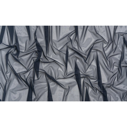 Crisp Polyester Stretch Mesh - Navy - Designer Deadstock