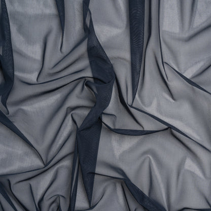 Crisp Polyester Stretch Mesh - Navy - Designer Deadstock