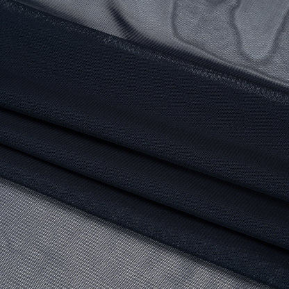 Polyester Stretch Mesh - Navy - Designer Deadstock