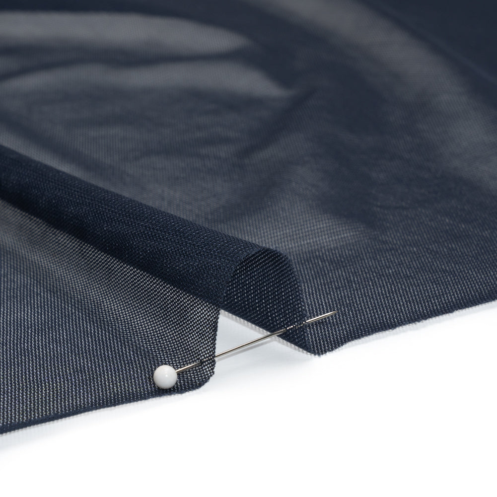 Polyester Stretch Mesh - Navy - Designer Deadstock - Detail