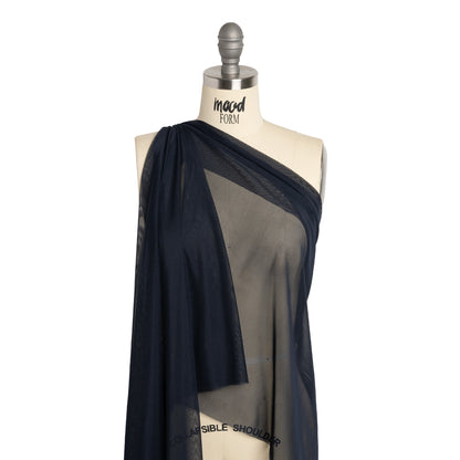 Polyester Stretch Mesh - Navy - Designer Deadstock