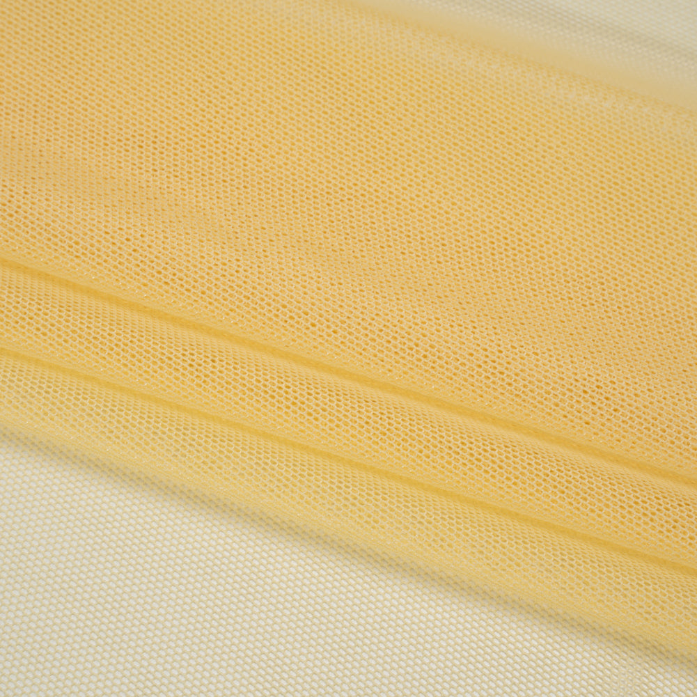 Polyester Stretch Mesh - Lemon Yellow - Designer Deadstock - Folded