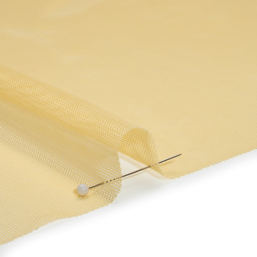 Polyester Stretch Mesh - Lemon Yellow - Designer Deadstock - Detail