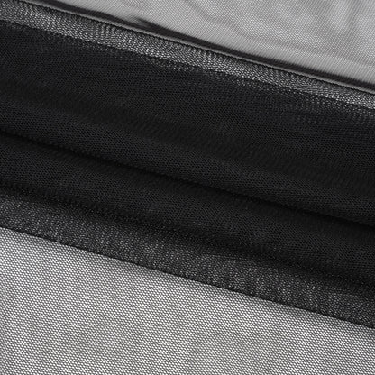 Crisp Polyester Tulle - Black - Designer Deadstock