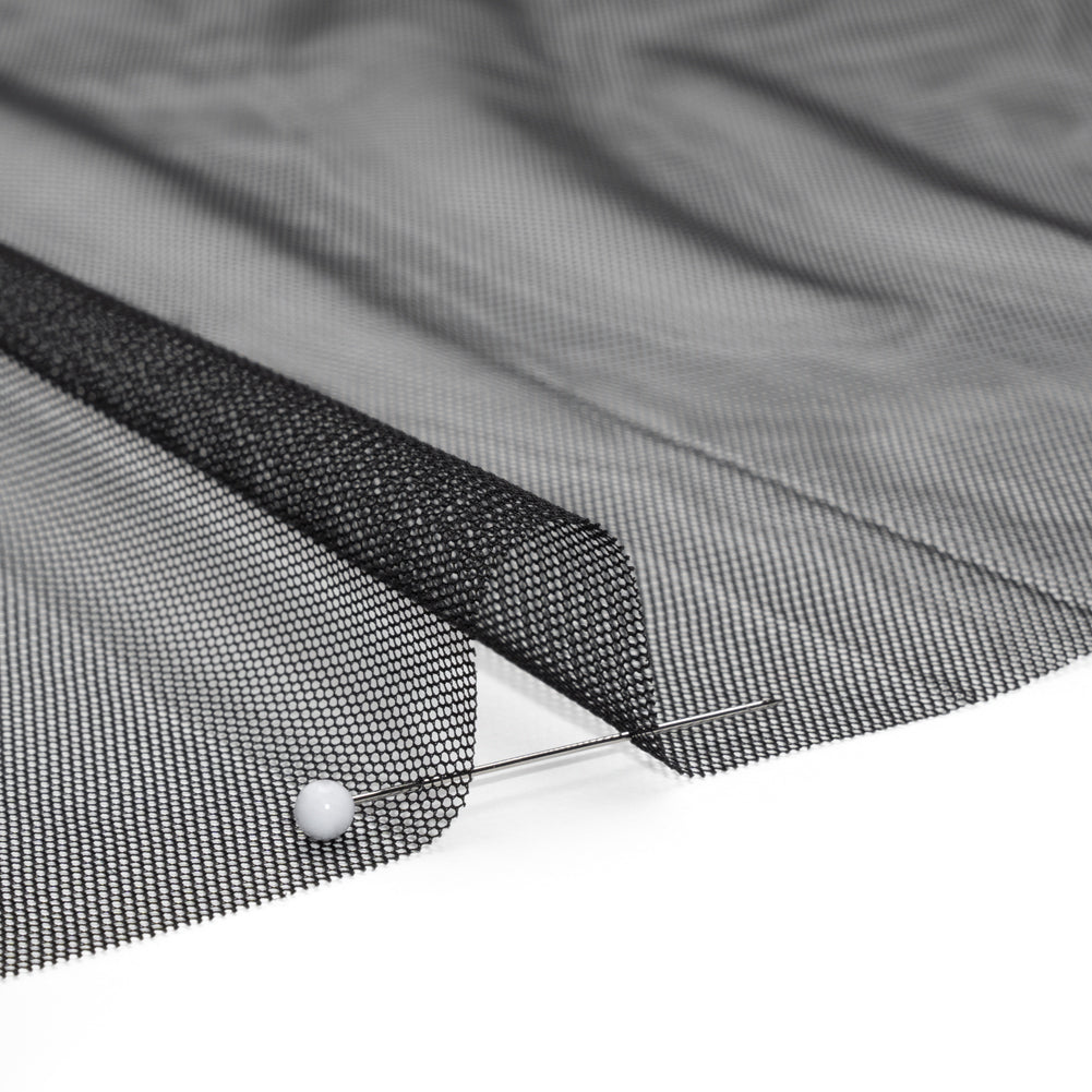 Crisp Polyester Tulle - Black - Designer Deadstock - Detail