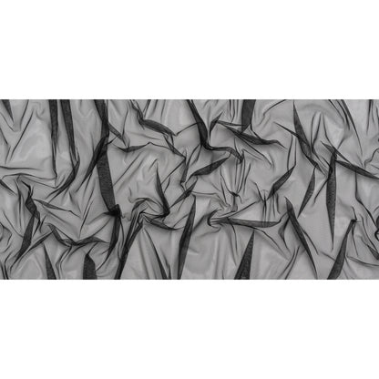Crisp Polyester Tulle - Black - Designer Deadstock