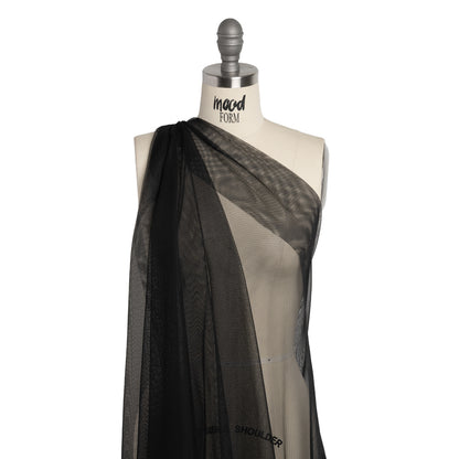 Crisp Polyester Tulle - Black - Designer Deadstock
