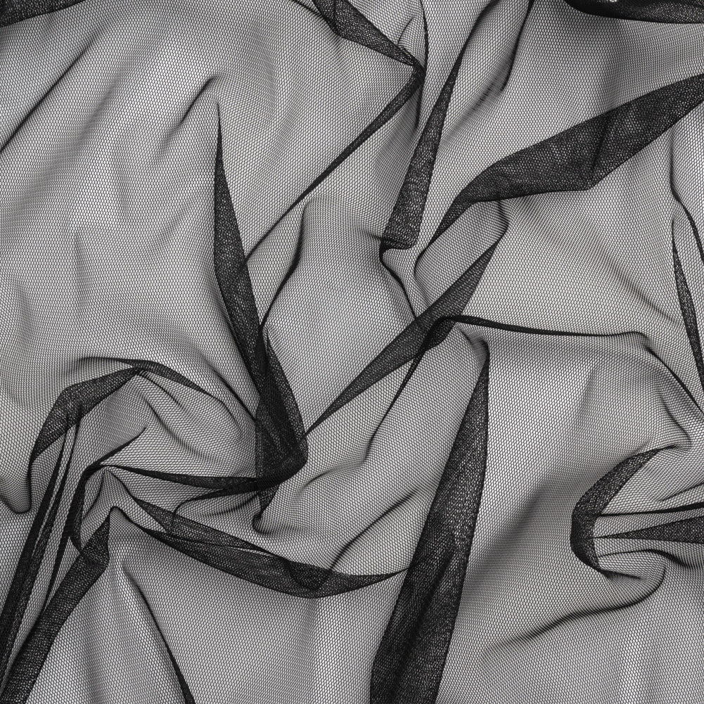 Crisp Polyester Tulle - Black - Designer Deadstock