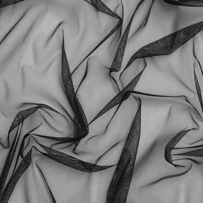Crisp Polyester Tulle - Black - Designer Deadstock