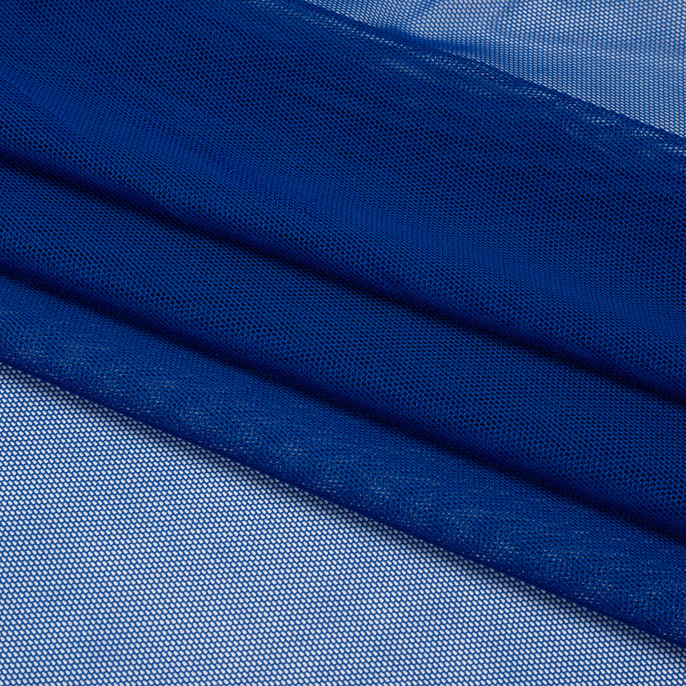 Polyester Stretch Mesh - Cobalt Blue - Designer Deadstock - Folded