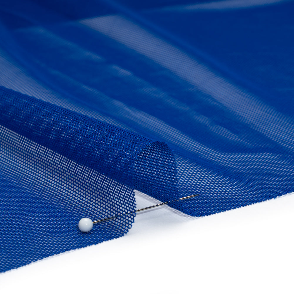 Polyester Stretch Mesh - Cobalt Blue - Designer Deadstock - Detail