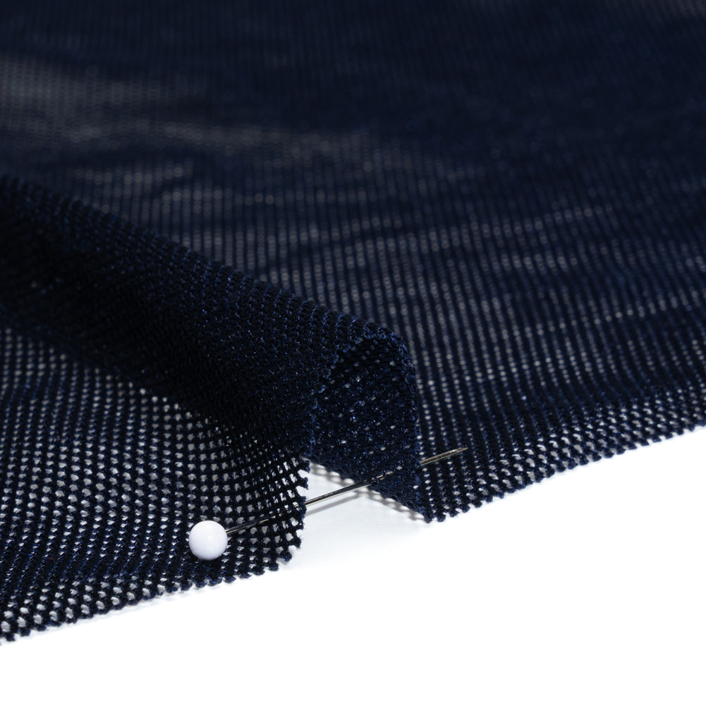Mesh Velour - Navy - Designer Deadstock - Detail