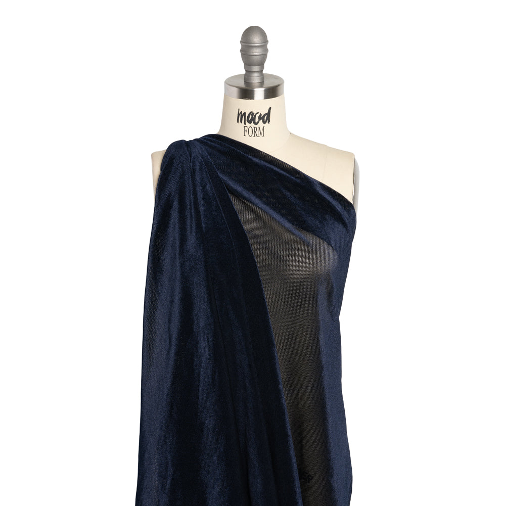 Mesh Velour - Navy - Designer Deadstock - Drape