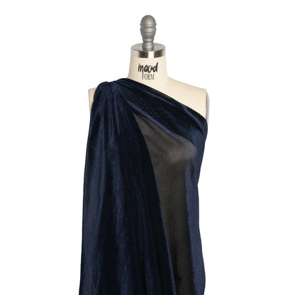Mesh Velour - Navy - Designer Deadstock