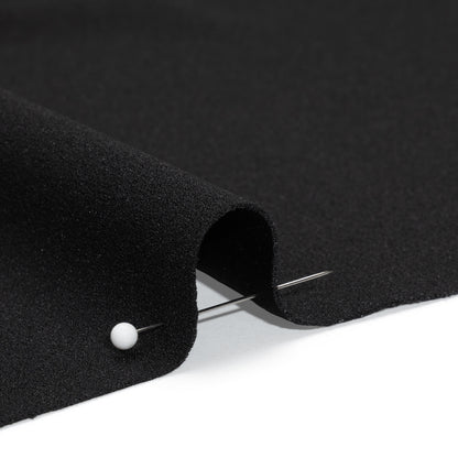 Polyester Crepe Faced Interlock Knit - Black - Designer Deadstock