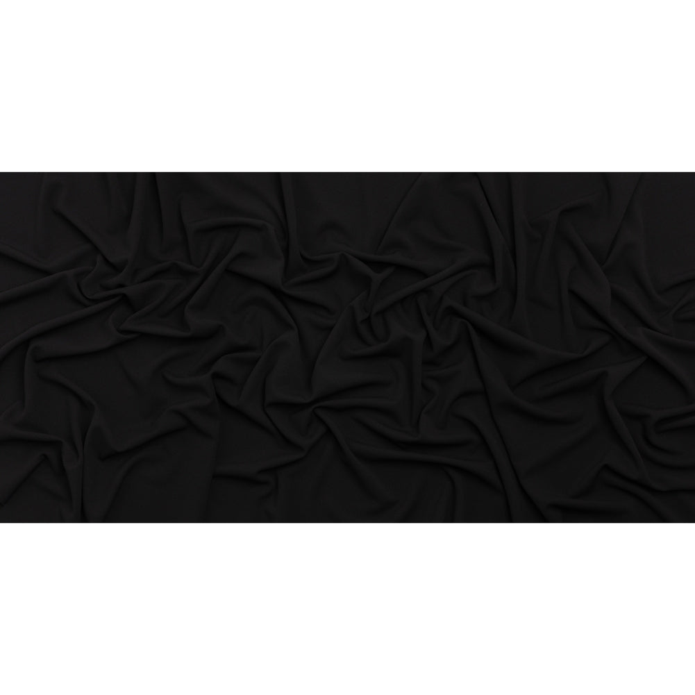 Polyester Crepe Faced Interlock Knit - Black - Designer Deadstock - Full