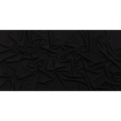 Polyester Crepe Faced Interlock Knit - Black - Designer Deadstock