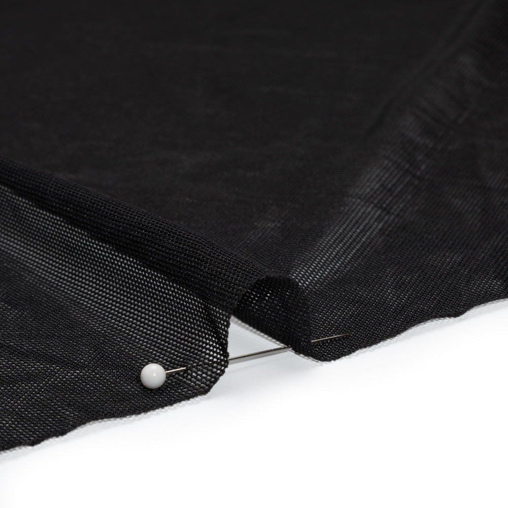 Polyester Stretch Mesh - Black - Designer Deadstock - Detail
