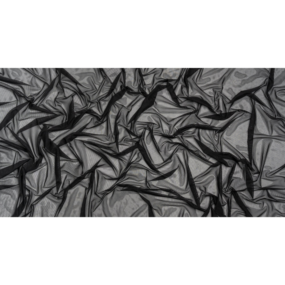 Polyester Stretch Mesh - Black - Designer Deadstock - Full