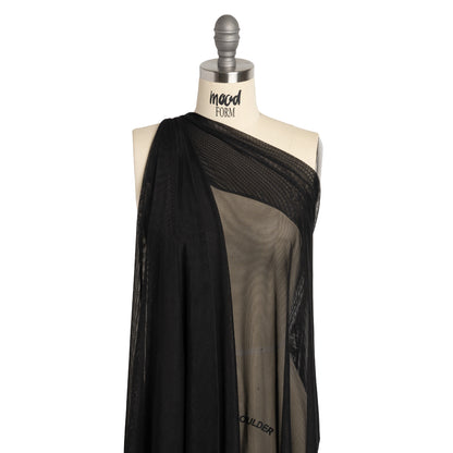 Polyester Stretch Mesh - Black - Designer Deadstock