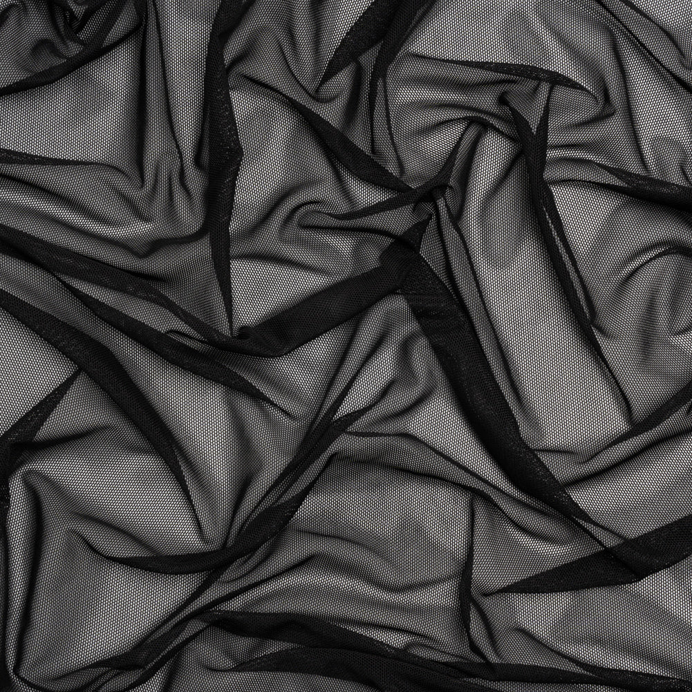Polyester Stretch Mesh - Black - Designer Deadstock