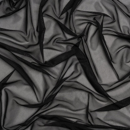 Polyester Stretch Mesh - Black - Designer Deadstock