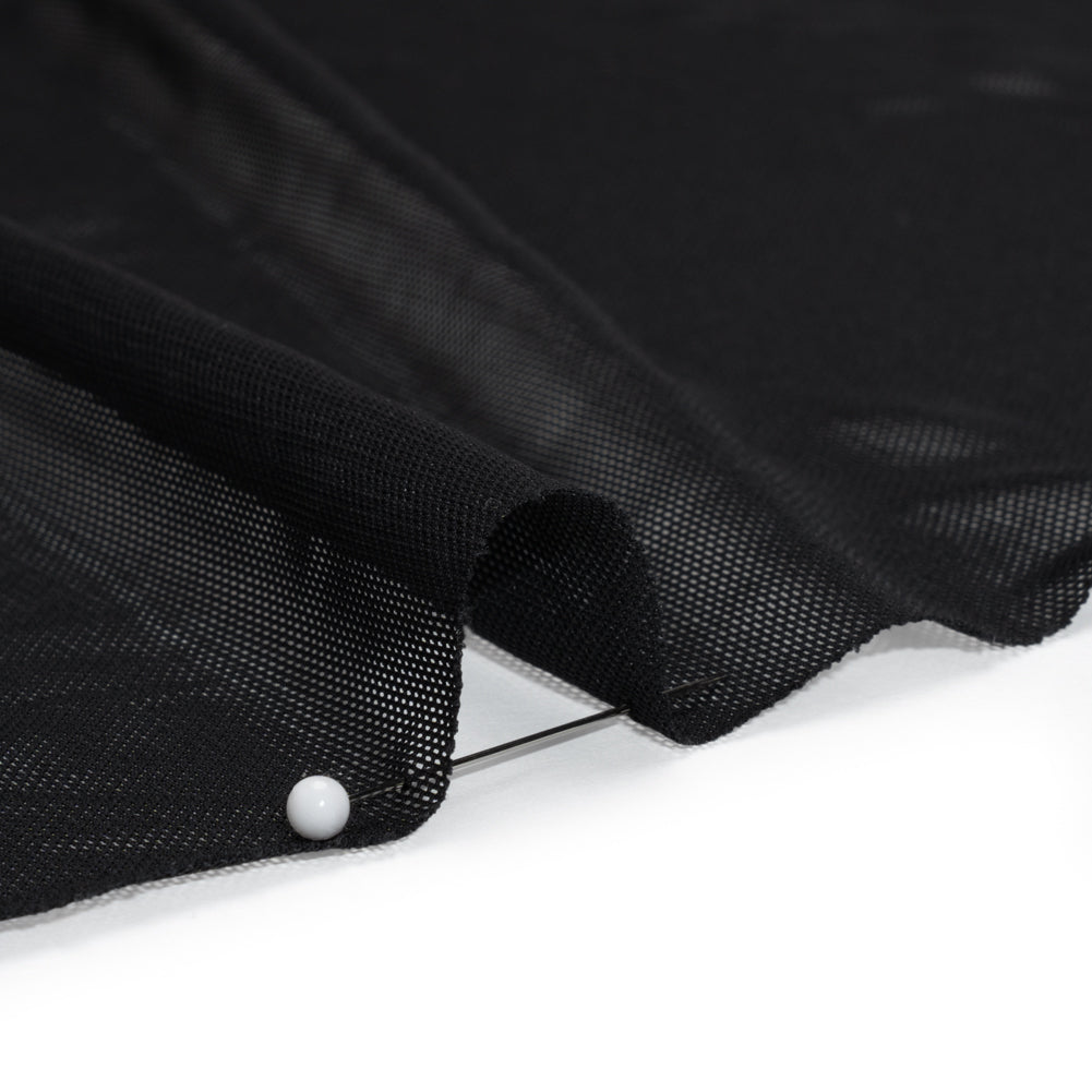Polyester Stretch Mesh - Black - Designer Deadstock - Detail